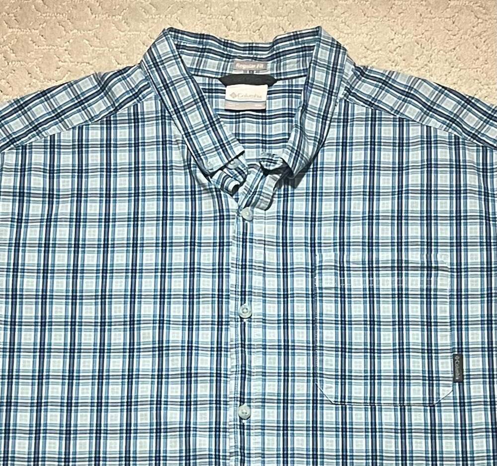 Columbia Sportswear Company Regular Fit Plaid Short Sleeve Shirt XXL
